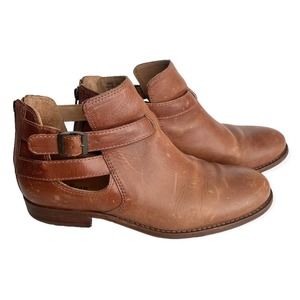 L.L. Bean Westport Ankle Boots Nubuck Leather Booties 8 Womens Brown